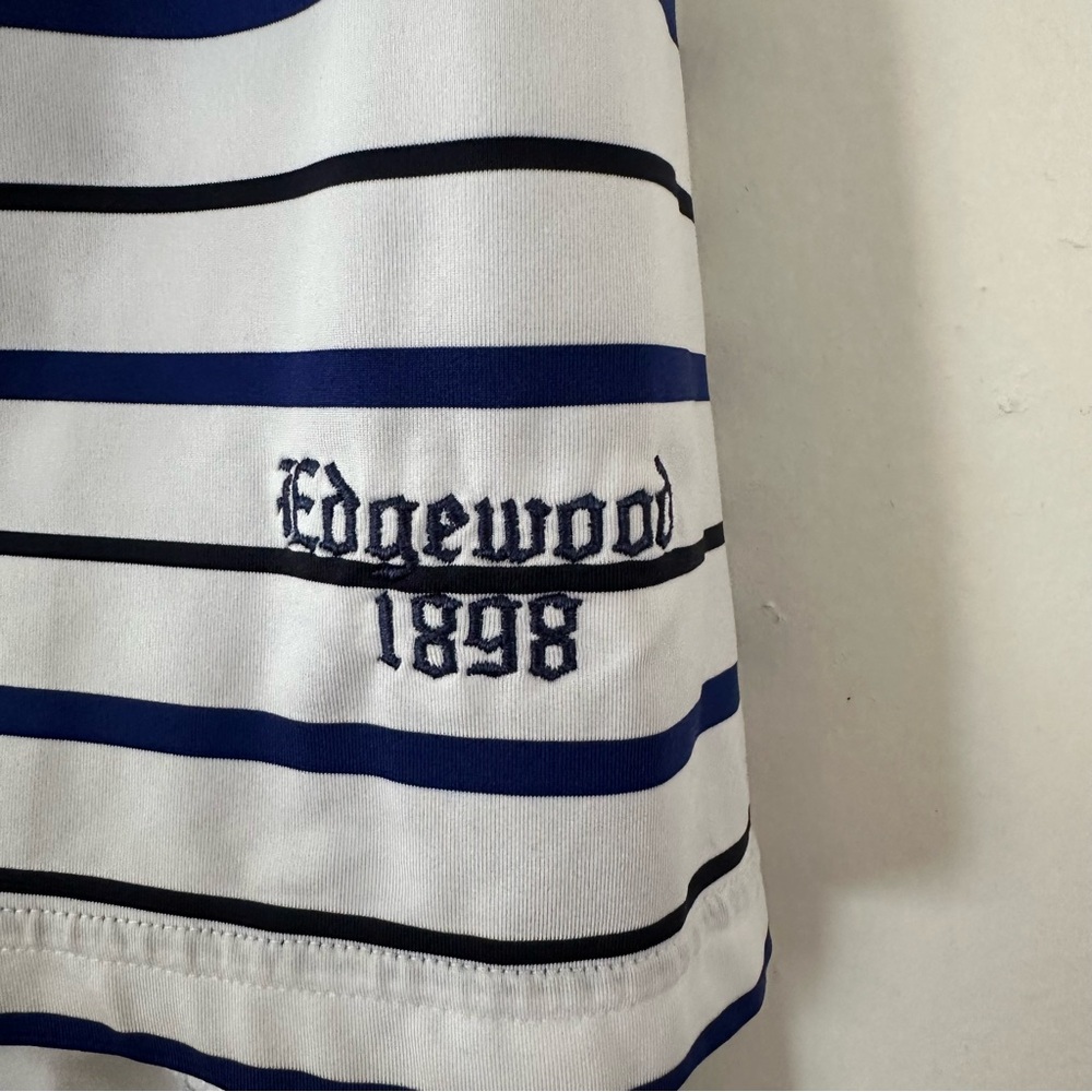 RLX Ralph Lauren Wicking Polo Shirt Mens Large Blue Striped Short Sleeve - Picture 4 of 7